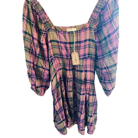 Natural life women's purple Plaid Dress New with tags Sz L - Picture 2 of 6